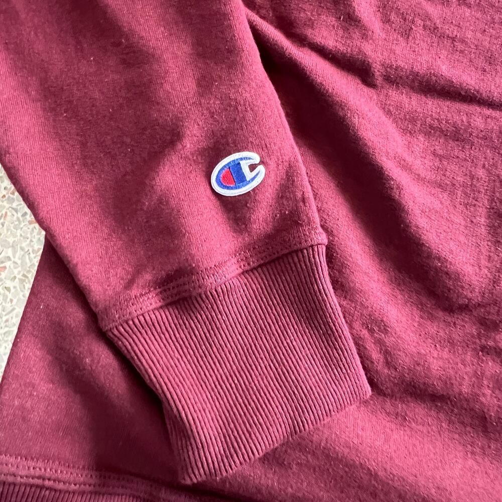 Champion Reverse Weave Hoodie Burgundy Men’s Large Pullover - Picture 9 of 12